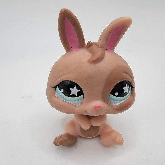 Lps Purple Stripe Bunny Green Star Eyes Authentic‎ Pet - Picture 1 of 2